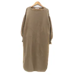 ドゥアルシーヴ DOUX ARCHIVES ニットワンピース クルーネック 長袖 ロング丈 F 茶色 ブラウン /HO36