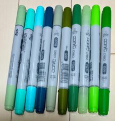 ほぼ未使用品・美品』コピック スケッチ チャオ 7本セット グリーン系
