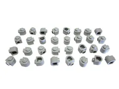 レゴ★未使用！新灰色の１×１×２／３パーツ３２点（片側面半円・片側面ポッチ）