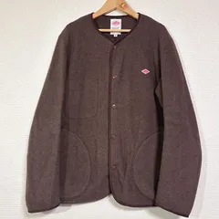 DANTON フリースノーカラージャケット フリースカーディガン JD-8939 ブラウン 40 メンズM-L相当