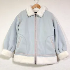 グリーンレーベルリラクシング ジュニア フェイクムートンブルゾン ライトブルー Mサイズ 140cm-150cm Y2Kファッション