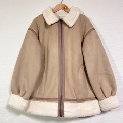 グリーンレーベルリラクシング ジュニア フェイクムートンブルゾン ベージュ Lサイズ 160cm Y2Kファッション