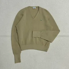 90s LACOSTE ラコステ Vネック ウール ニット