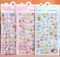 最安値 クリスタルシール ボンボンドロップシール ぷくぷくシール 3Dシール 3枚セット 硬い ちゅるちゅる おしりシール