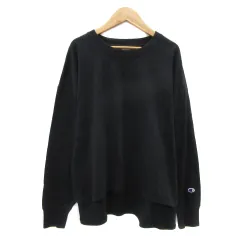 チャンピオン CHAMPION Tシャツ カットソー 長袖 ラウンドネック 無地 オーバーサイズ F 黒 ブラック /YS30