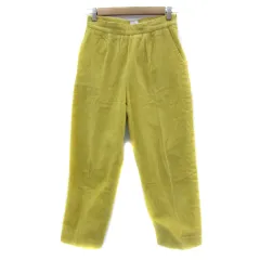6 ROKU BEAUTY&YOUTH B&Y ロク ビューティーアンドユース コーデュロイワイドテーパードパンツ アンクル丈 無地 34 XS 黄色 イエロー /YS6