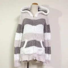 ジェラートピケ ジェラピケ 19AW ジェラートグラデーションボーダーパーカー Wジップ ボアパーカー ルームウェア ブラウン FREE