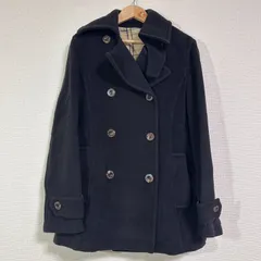 OLD ENGLAND 日本製 ヘリンボーン ピーコート ダブルブレスト チンストラップ付き ブラック 36 S