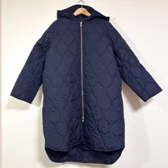 美品 Emma Taylor エマテイラー 美シルエット3wayキルティングフードコート EM202110058R4 ボアライナー付き ネイビー 38