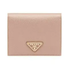 PRADA プラダ 三角ロゴ 二つ折り財布 ピンクベージュ