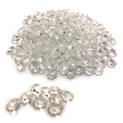 【数量限定】【大人気】500個 大量 車 アート シャンデリア 透明 ガラス 手芸 のれん アクセサリー 二つ穴 14mm クリア ビーズ 八角 クリスタル (エスネット)