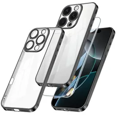 【特価商品】カバー 16 プロ 16 スマホケース 透明 アイフォン16pro TPU 薄型 【カメラレンズ保護付き/フィルム付き】 耐衝撃 スリム クリア 黒 メッキ加工 ケース 黄変防止 ストラップホール付き 用 ワイヤレス充電対応 クリアケース Pro
