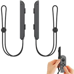 [YANGMUDAN] Switch用リストストラップ Joycon リストストラップ 手首ストラップ交換用 ゲームパッドリストストラップ 自動ロック付き ゲームコンソール用 Joyconストラップ対応 締め具合調節可能 ブラック（1組）