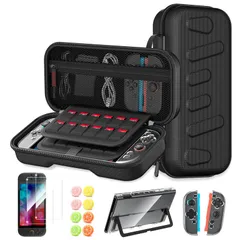 Switch2 ケース 収納【金賞革新版】スイッチ2 キャリングケース*1+分体式設計保護カバー*1+ガラスフィルム*2+スティックキャップ*8 大容量 ゲームカードスロット24枚 スイッチ2 収納バッグ 全面保護 防水防塵 耐衝撃 傷防止 持ち運び便利 Sw