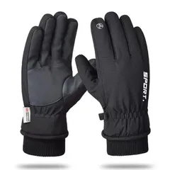 【フォロー割】スキー 通勤 釣り サイクリンググローブ 登山 通学 紛失防止結び付け 滑り止め 防風 作業 防水 裏起毛 厚手 冬用 手袋 保温 男女兼用 夜間活動 防寒グローブ バイクグローブ フリーサイズ スポーツグローブ 撥水加工 スマホ対応 ブラック
