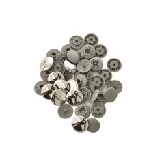 【フォロー割】プラスチック ハンディプレス専用 スナップ 10組 ボタン プラスナップ (14mm メタル シルバー) MYmama