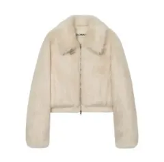 glowny ファー アウター ジャケット ベージュ アンナ着用 グローニー GLOWNY LIVAN FUR JACKET グロウニー - メルカリ