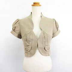 ミッシュマッシュ MISCH MASCH ジャケット ボレロ 半袖 ショート丈 M グレージュ ※EKMのサムネイル