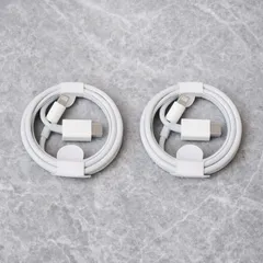 Type-C→Lightning 充電ケーブル 1m 2本セット iPhone対応 純正互換 非純正 ホワイト USB-C 予備・車用・自宅用に最適