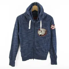 インディアンモーターサイクル ブルゾン ジャケット アウター スウェット メンズ Sサイズ ネイビー Indian Motorcycle 【中古】