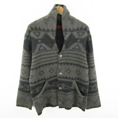 インディアンモーターサイクル カーディガン トップス ニットジャケット モヘヤ混 メンズ Lサイズ グレー Indian Motorcycle 【中古】