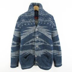 インディアンモーターサイクル カーディガン トップス ニットジャケット メンズ Mサイズ ネイビー Indian Motorcycle 【中古】