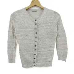 マーガレットハウエル カーディガン トップス 長袖 クルーネック リネン100% レディース ﾌﾘｰサイズ ブラウン MARGARET HOWELL 【中古】