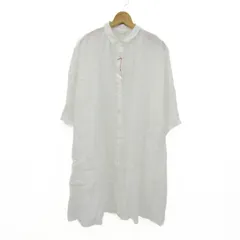 ヤラ シャツワンピース トップス ロング丈 リネン100% レディース FREEサイズ ホワイト YARRA 【中古】