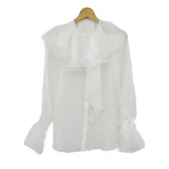 エイミー イストワール ブラウス シャツ トップス 長袖 フリル レディース Fサイズ ホワイト eimy istoire 【中古】