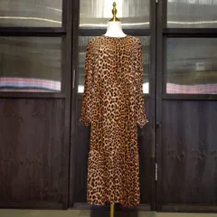 @ エイチアンドエム H&M  ヒョウ柄　ひょう　レオパード　長袖 ワンピース シャツ ロング お呼ばれ　デート　オフィスカジュアル　食事会