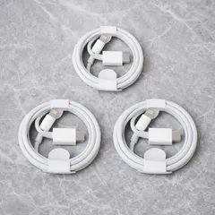 Type-C→Lightning 充電ケーブル 1m 3本セット iPhone対応 純正互換 非純正 ホワイト 予備・車用・自宅用に最適