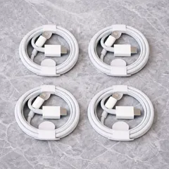 Type-C→Lightning 充電ケーブル 1m 4本セット iPhone対応 純正互換 非純正 ホワイト 家族用・車用・予備に最適