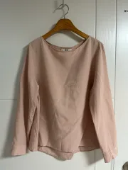 (日本 ヴィンテージ) UNIQLO ユニクロ ピンク ブラウス Tシャツ ラウンド 長袖 XL
