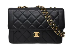 CHANEL シャネル マトラッセ25 シングルフラップ 4番台 ココマーク ラムスキン ゴールド金具 美品 中古 4b011130