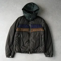 モンクレール ワッペン ボーダー ダウンジャケット カーキ