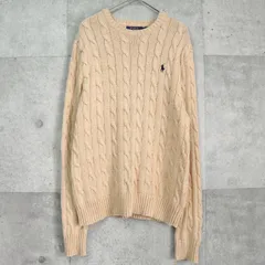 ポロ ラルフローレン ケーブル編み コットン ニット ベージュ レディース
