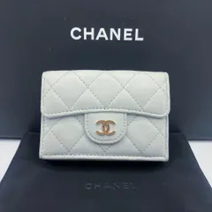 ⭐️良品⭐️ シャネル マトラッセ ラムスキン 三つ折り財布 グレー