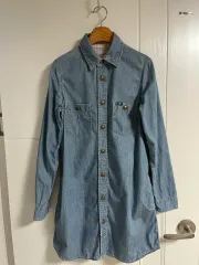 （日本 ヴィンテージ）Lee デニムシャツ 綿100％ コットン ミニ ONE PIECE S