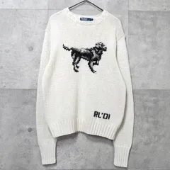 ポロ ラルフローレン ヴィンテージ 犬 ドッグ コットン ハンド ニット アイボリー