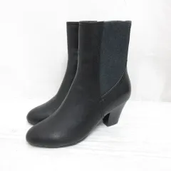 イング ing レザー ショート ブーツ サイドゴア 23cmEE 黒 ブラック 靴 シューズ