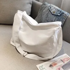 ショルダーバッグ　ショルダー　肩掛け　斜めかけ　エコバッグ　サブバッグ　マザーズバッグ　通勤通学　シンプル　大容量　ファスナー付き　ショルダー調整