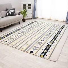 滑り止め付 ラグ 選べる28 200×250cm 約3畳 カーペット 軽量設計 超高密度マイクロファイバー生地使用 丸洗いOK フリーリー オールシーズン快適に使用 ネイティブ・ベージュ