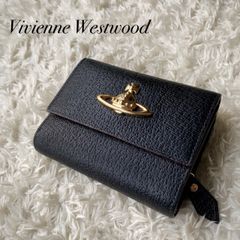 Vivienne Westwood 三つ折りがま口財布 エナメル オーブ型押し黒
