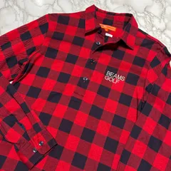 希少【BEAMS GOLF ビームスゴルフ  【商品名】ブロックチェック/プルオーバー/ シャツ 長袖シャツ/チェックシャツ