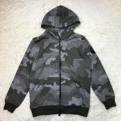 美品 HYDROGEN ハイドロゲン ジップアップパーカー サイズL カモフラ 迷彩 グリーン系 メンズ ゴルフ スポーツ