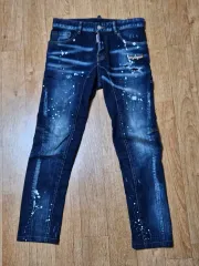 (ほぼ新品 正規品) DSQUARED2 ダメージ ペインティング デニム ストレッチ ジーンズ ウエスト30インチ