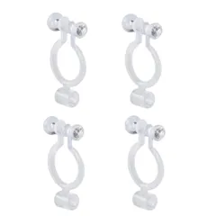 半透明で目立ちづらい 樹脂製 イヤリングコンバーターノンホールピアスタイプ4個セット