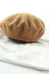 (F) システム 帽子 ベージュ The HANDSOME ウール ベレー帽 パンモ-279A
