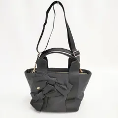 TOCCA 24AW T CADEAU TOTE トートバッグ 定価19800円 リボン 2way トートバッグ ブラック レディース トッカ【中古】5-1217G◎