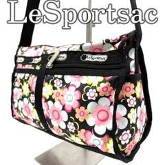 【美品】レスポートサック LeSportsac ショルダーバッグ 花柄 フラワープリント ナイロン 軽量 コンパクト ミニバッグ 斜め掛け クロスボディ デイリー お出かけ 旅行 サブバッグ レディース カジュアル